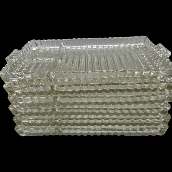 Elegant Clear Glass Bubble Snack Tray Set of 6 - Picture 9 of 11